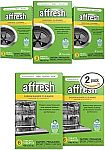 2-Pk 6-Tablet Affresh Dishwasher Cleaner w/ 3-Pk 3-Tablet Disposal Cleaner $11.71