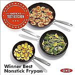 OXO Enhanced, 8" 10" and 12" 3 Piece Frying Pan Skillet Set $70