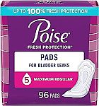 96-Count Poise Incontinence Pads $16.54