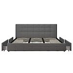 DHP Ryan Upholstered Bed w/ Storage Drawers in King Size $265.71