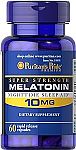 60-Count Puritan's Pride Super Strength Melatonin 10mg Rapid Release Capsules $1.76