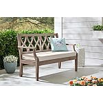 Hampton Bay Amberley Glen 2-Person Wood Bench w/Cushions $159