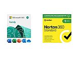 15-Month Microsoft 365 Family (6-Users) + 15-Month Norton 360 Standard (1-Device) $65