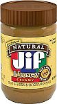 5-Count 16-Oz Jif Natural Creamy Peanut Butter Spread and Honey $8.45