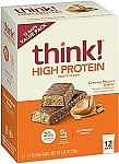 12-Count 2.1-Oz think! Protein Bars (Creamy Peanut Butter) $14