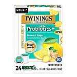 24-Count Twinings K-Cup Pods for Keurig Herbal Tea (Probiotics+ Lemon & Ginger) $5.63
