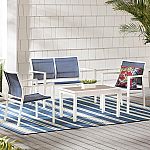 Hampton Bay 4-Piece Sling Outdoor Patio Deep Seating Set $110