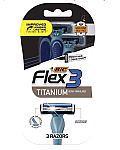 3-Count Bic Flex 3 Men's Titanium Disposable Razors $0.89