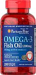 200 Count Puritan's Pride Omega-3 Fish Oil 1200mg $7.34