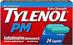 24-Count Tylenol PM Extra Strength Pain Reliever & Sleep Aid Caplets (500 mg Acetaminophen) $2.79