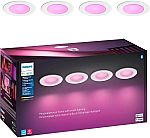 4-Pack Philips Hue Bluetooth White & Color Dimmable 5"/6" E26 Recessed Downlights $139.99