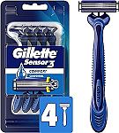 4-Count Gillette Sensor3 Smooth Shave Disposable Razor $3.64