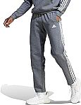 adidas Men's Essentials 3-Stripes Open Hem Fleece Pants $17.50