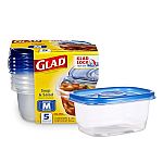 5-Pack 24-Oz GladWare Rectangle Soup & Salad Food Storage Containers $3.41