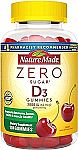 110 Counts Nature Made Zero Sugar Vitamin D3 Gummies $6.86