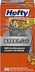 30 Count Hefty SteelSak Heavy Duty Large Trash Bags 39 gallon $8.45