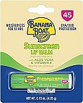 Banana Boat Sunscreen Lip Balm SPF 45 with Aloe Vera & Vitamin E, 0.15oz $2.96