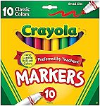 10 Count Crayola Broad Line Markers $0.99