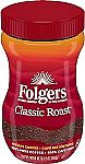 6-Pack 12-Oz Folgers Instant Coffee (Classic Roast) $27.26
