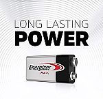 4-Pack Energizer MAX 9V Batteries $8