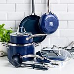 10-Piece Blue Diamond Cookware Set: Classic $37.59 and more