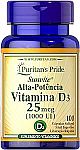 200 Count Puritan's Pride Vitamin D3 1000 Iu Softgels $3.15