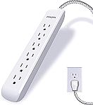 Philips 6 Outlet Surge Protector Power Strip $7