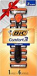 BIC Comfort 3 Disposable Razor (1 Handle and 6 Cartridges) $3.80