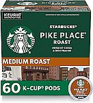 60-Count Starbucks K-Cup Medium Roast Coffee Pods $20.83