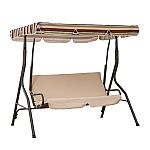 Sunjoy Tan Striped Outdoor Swing Canopy with Tilt $66.85