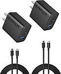2-Pack Anker 20W USB + USB-C Charger w/ USB-C Cable + 20W USB-C Charger $13