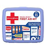 Johnson & Johnson Travel Ready 80-Pc Portable Emergency First Aid Kit $6.57