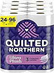 24 Mega Rolls Quilted Northern Ultra Plush Toilet Paper $17.94