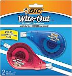 2-Count BIC Wite-Out Brand EZ Correct Correction Tape, 39.3 Feet $2.53