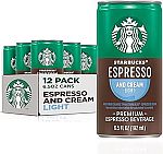 12-pack Starbucks Ready to Drink Coffee, Espresso & Cream Light $14