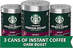 3 Tins Starbucks Premium Instant-Coffee Dark Roast $15