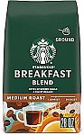 28-oz Starbucks Medium Roast Ground Coffee Breakfast Blend $12.54 (or 4X for $41)