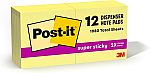 12-Ct Post-it Super Sticky Dispenser Pop-up Notes $6