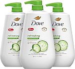3-Ct 30.6 Oz Dove Body Wash with Pump Refreshing Cucumber and Green Tea $16
