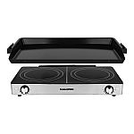 Kalorik Pro Double Griddle and Cooktop, Stainless Steel $25