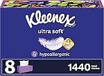 8-Boxes 180-Ct Kleenex Ultra Soft Facial Tissues (3-Ply) $16.57