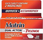 120-Ct Motrin Dual Action with Acetaminophen & Ibuprofen $6.55