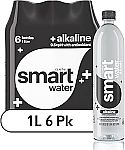 6-pack 1L Smartwater alkaline with antioxidant $6.49