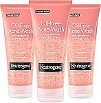 3-Ct 6.7 Oz Neutrogena Oil Free Pink Grapefruit Acne Treatment Face Wash $13.67