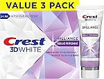 3-pack Crest 3D White Brilliance Teeth Whitening Toothpaste 4.6oz $12.97