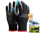 JDL 12 Pair Nitrile Coating Gloves with Oil Resistant Palm $13