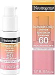 Neutrogena Invisible Daily Defense Face Sunscreen SPF 60 + Hydrating Serum $8.30