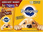 18-Pk 3.5 Oz PEDIGREE CHOICE CUTS IN GRAVY Adult Soft Wet Dog Food Variety Pack $9