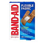 30-Count Band-Aid Brand Flexible Fabric Adhesive Bandages $2.42 and more