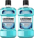 2-Pack 1-L Listerine Ultraclean Oral Care Antiseptic Mouthwash $9.45